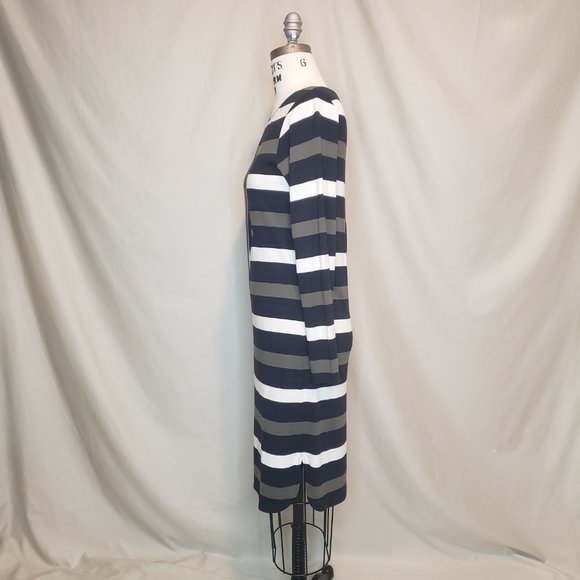 Denham Geometric Striped Dress, Size Small - Picture 6 of 9